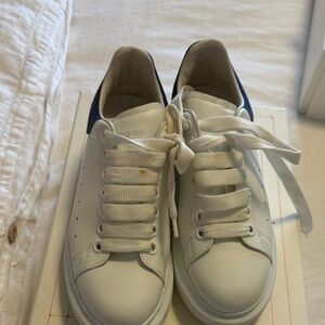 Alexander McQueen White Sneakers with Blue Detail